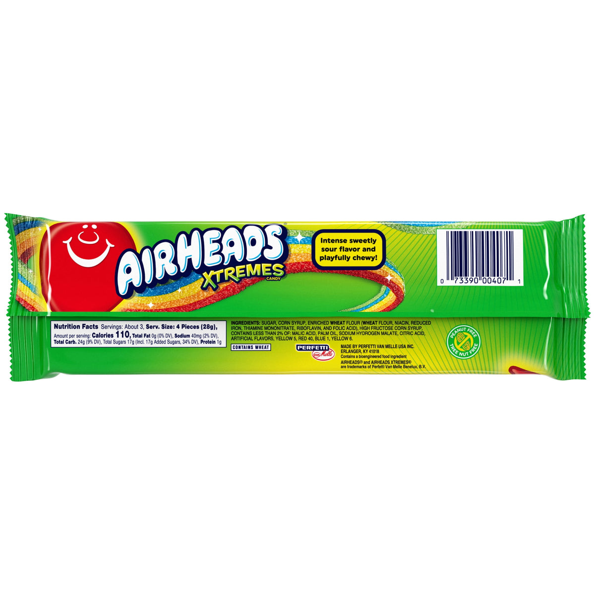 Airheads Xtremes Belts Sweetly Sour Candy, Rainbow Berry, 3 oz