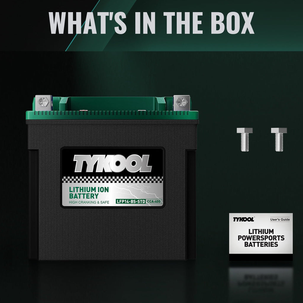 YTX14-BS 400CCA 12V 7AH Lithium Powersports Battery,Motorcycle Battery,Starting Battery for ATV,UTV,Scooter,Snowmobile,Jet Ski