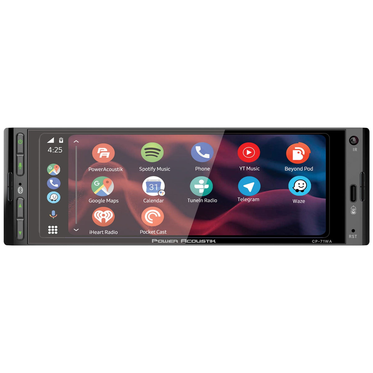 Power Acoustik CP-71WA Single DIN 6.5" Color Touchscreen Car Stereo with Bluetooth Connected Apple CarPlay + Android Auto