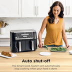 Ninja Foodi 10 QT 6-in-1 DualZone Smart XL Air Fryer, 2 Independent 5 QT Baskets, Grey - DZ550