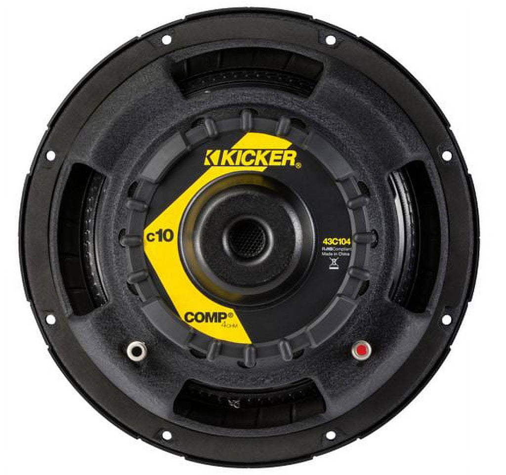 Kicker 43C104 10-Inch 300 Watts Max Power Single 4 Ohm Car Subwoofer