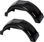Kojem 2Pcs 13" Single-Axle Trailer Fenders W/Steps Skirt Boat Black