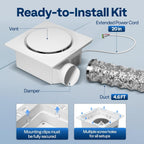 SPECSTAR AutoFlow Bathroom Exhaust Fan with Humidity Sensor 110CFM - Energy-Saving EC Motor,10.2-inch Ceiling Retrofit Bath Fan, No Attic Access