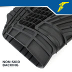 Goodyear 5-Piece Deep Dish All-Weather Rubber Floor Mats – Heavy Duty Waterproof Universal Trim-to-Fit Car, SUV & Truck Floor Liners – Black