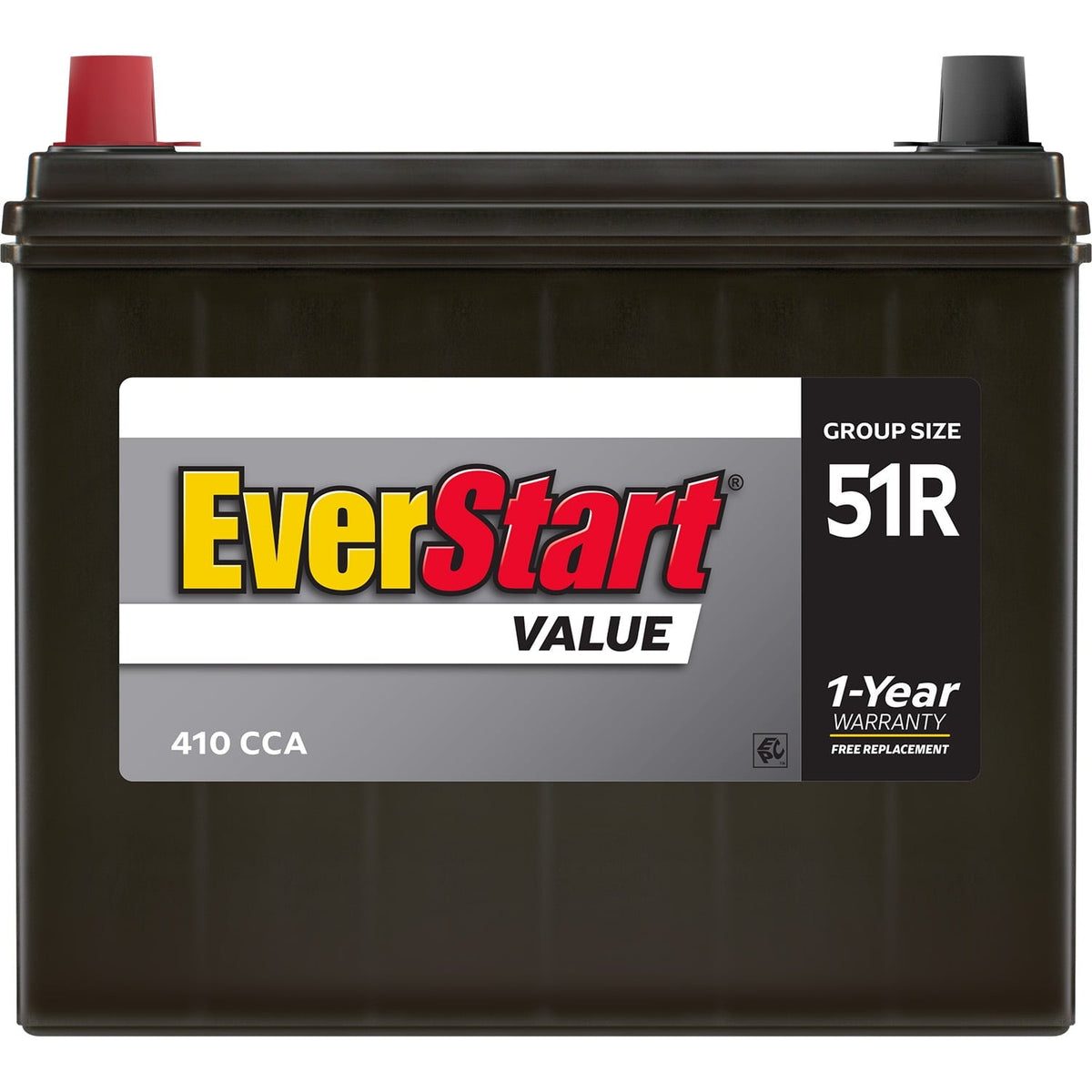 EverStart Value Lead Acid Automotive Battery, Group Size 51R, 12 Volt, 410 CCA