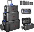 AIRAJ 3-in-1 Rolling Tool Box with Wheels Stackable Tool Chest Tool Storage Organizer Removable Trays 17 in 19 in 21 in Garage Workshop
