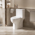Alvantor One-Piece Toilet, Modern 1.1/1.6 GPF Dual Flush Toilet ADA Height 17" Rimless Bowl with Soft Closing Seat White