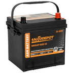 1AUTODEPOT Car Start Stop Battery Group Size 35 650CCA AGM Maintenance Free 12V 55Ah 100RC Rechargeable High Performance Battery