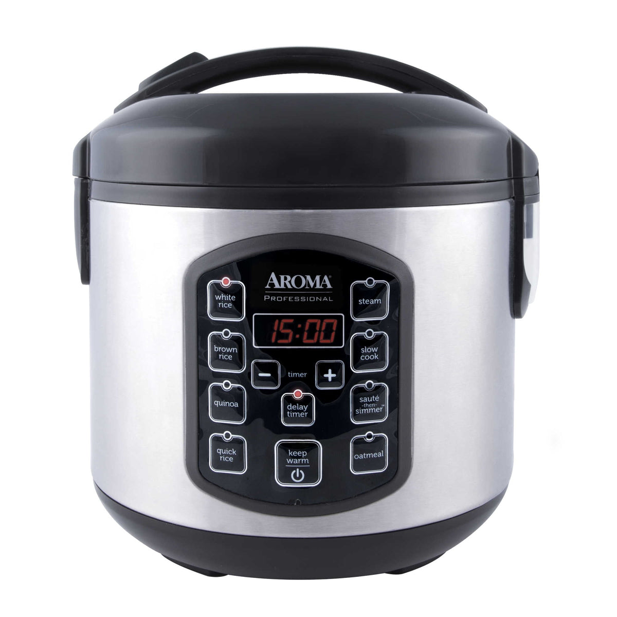 Aroma® Professional 8-Cup (Cooked) / 2Qt. Rice & Grain Multicooker, Stainless Steel, New, ARC-954SBD