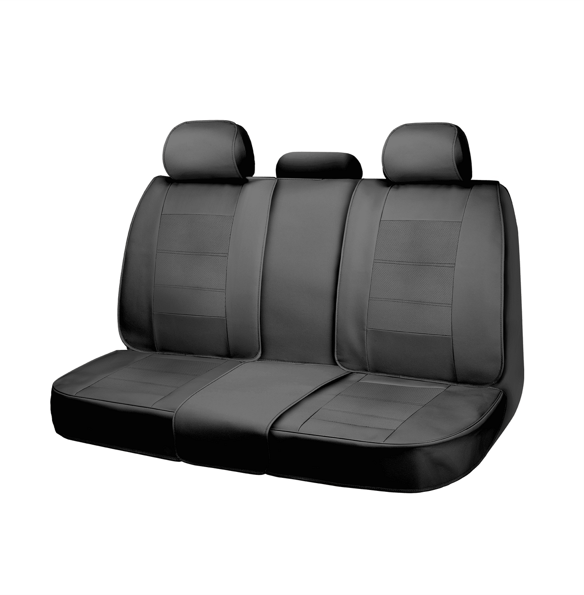 Auto Drive Faux Leather Rear Bench Seat Cover, Black, Universal Fit
