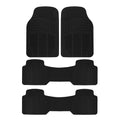 BDK ProLiner 4PC Set Car Floor Mats for Car SUV Van 3 Rows, All Weather Full Set Heavy Duty Black