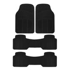 BDK ProLiner 4PC Set Car Floor Mats for Car SUV Van 3 Rows, All Weather Full Set Heavy Duty Black
