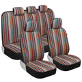 BDK Saddle Blanket Car Seat Covers Front and Rear Set, Woven, Baja Inca, 9-Piece