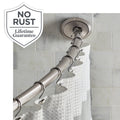 Better Homes & Gardens Dual Mount No Rust 50” to 72” Adjustable Curved Shower Curtain Rod, Nickel
