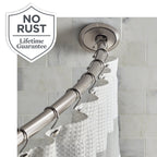 Better Homes & Gardens Dual Mount No Rust 50” to 72” Adjustable Curved Shower Curtain Rod, Nickel