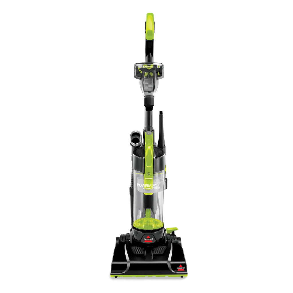 BISSELL PowerForce Compact Turbo, Bagless, Upright Vacuum, Powerful Suction, East Empty Dirt Tank, Lightweight, High Reach Wand, 2690, Green & Black