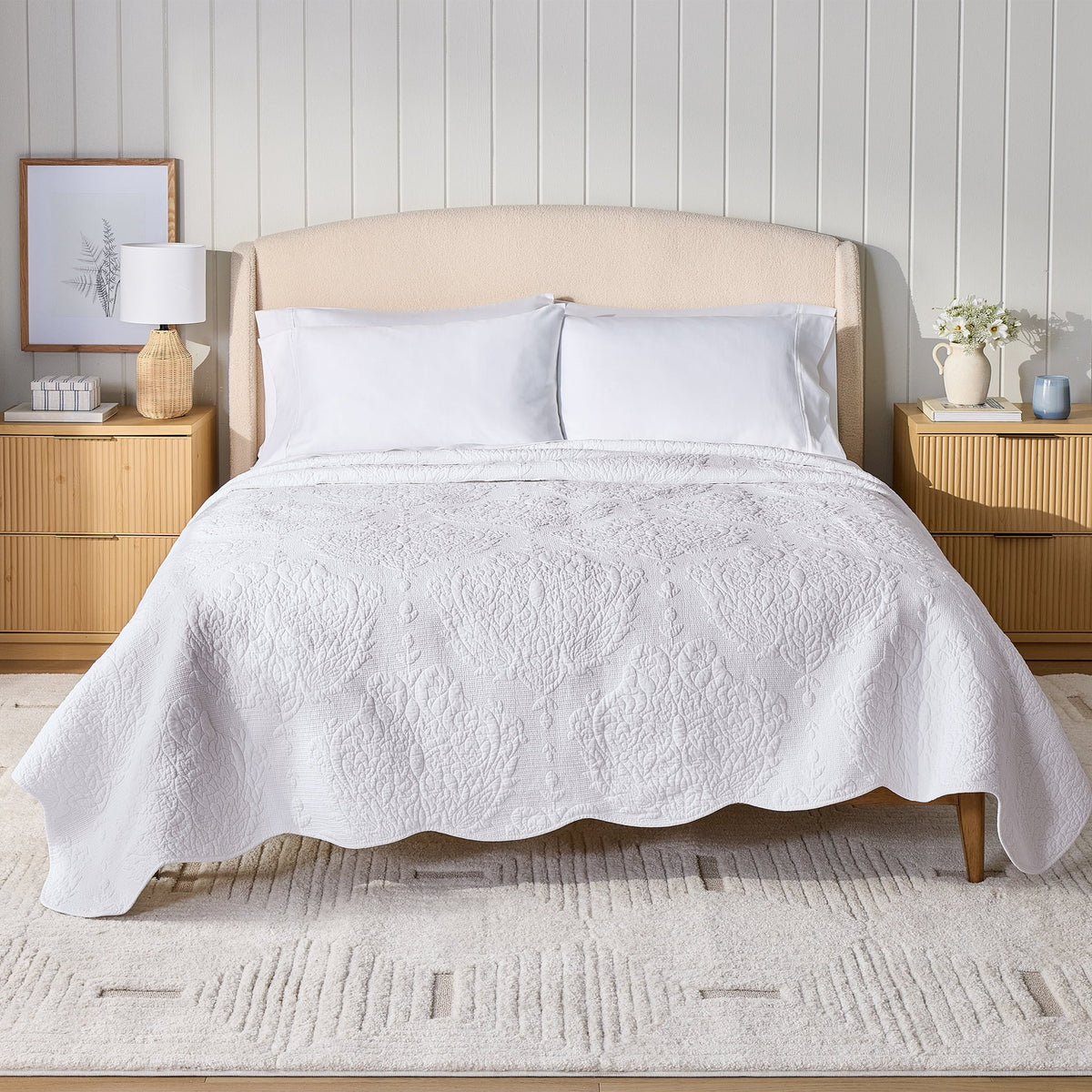 Better Homes & Gardens Paisley Medallion Cotton Quilt, Full/Queen, White