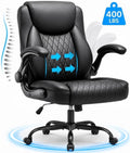 CloudRest Pro Office Chair, 400LBS Wide Seat Ergonomic Computer Desk Chair High Back Executive Leather Chair Adjustable Task Chair Lumbar Back, Black