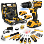 Cshidworld Tool Set with 21V Cordless Drill, Drill Set with 2 Batteries and Charger, 95PCS Electric Power Drill Tool Kit, Repair Tools Sets Combo