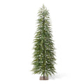 DR.Planzen 6' Green Cypress Artificial Christmas Tree, Pencil Xmas Tree with Foldable Metal Stand, Easy Assembly Indoor Large Room Holiday Decor