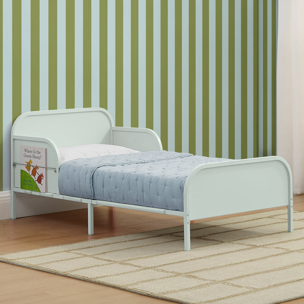 Delta Children Magic Magnet Toddler Bed with Customizable Magnets & Built-In Book Storage, Sage