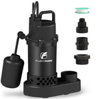 FLUENTPOWER 3/4 HP Cast Aluminum Submersible Sump Pump, 3500 GPH, Tethered Float Switch