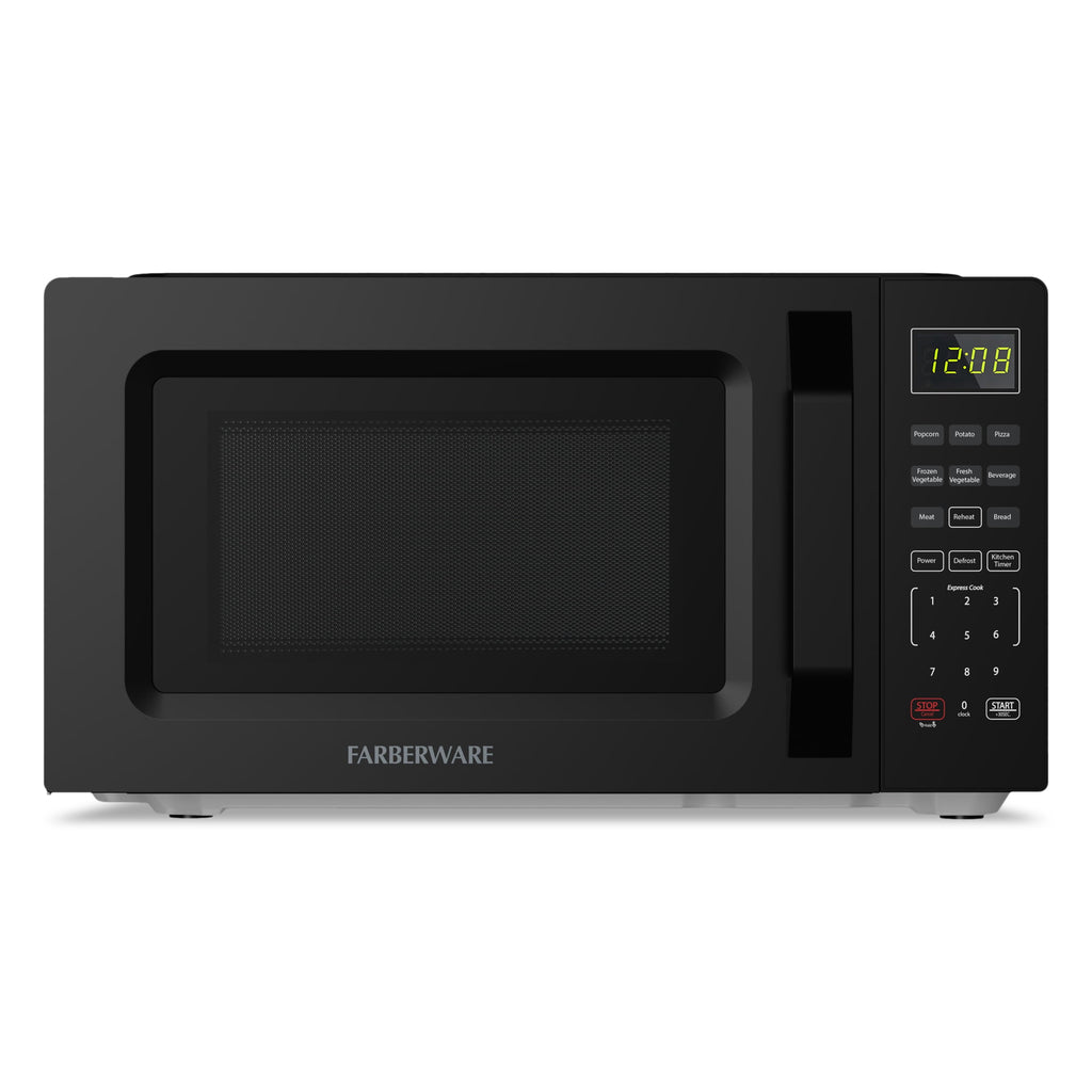 Farberware Countertop Microwave Oven, 0.7 cu ft, 700 W, Auto-Cook Menu, Black