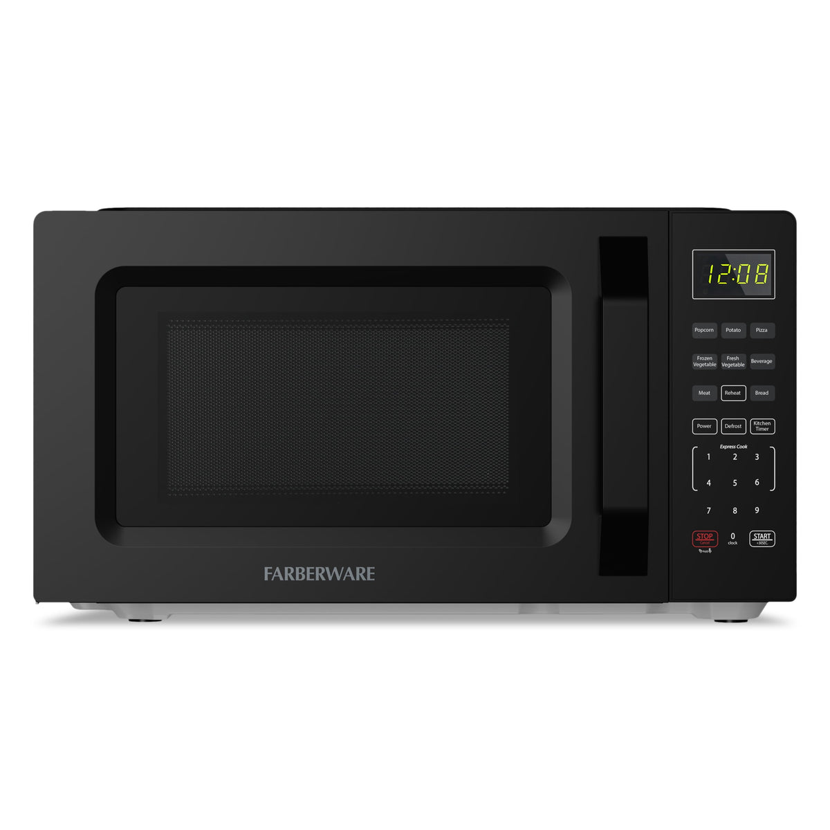 Farberware Countertop Microwave Oven, 0.7 cu ft, 700 W, Auto-Cook Menu, Black