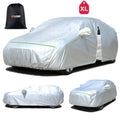 FLORAY Waterproof All-Weather Car Cover with Zipper Door, Windproof for Sedans & Mid-Size Suvs, UV and Snow Guard, Silver (XL, 210" x 59" x 47")