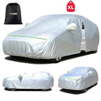 FLORAY Waterproof All-Weather Car Cover with Zipper Door, Windproof for Sedans & Mid-Size Suvs, UV and Snow Guard, Silver (XL, 210" x 59" x 47")