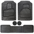 Goodyear 5-Piece Deep Dish All-Weather Rubber Floor Mats – Heavy Duty Waterproof Universal Trim-to-Fit Car, SUV & Truck Floor Liners – Black