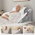Grnoedn Wedge Pillow for Sleeping,Orthopedic Adjustable Memory Foam Bed Wedge Pillows Set for Acid Reflux,Leg Back Pain Relief & Reading Rest
