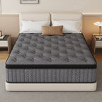 HIKOS 10 inch Twin Mattress in a Box, Cooling Gel Memory Foam Hybrid Mattress with Individually Wrapped Pocket Coils, Medium Firm Twin Size Mattress