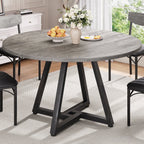Hijob 42in Round Dining Table for 4, Kitcen Table Sturdy Wood Kitchen & Dining Room Furniture, Gray
