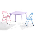 Homy Casa Kids Activity Table and 2 Chairs Set, 3-Piece Folding Play Table Set, Pastel Multicolor