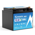 KEPWORTH LiFePO4 Battery 12V 50Ah Lithium Battery, Rechargeable Deep Cycle Lithium Iron Phosphate Batteries, for Trolling Motor, Solar Power, RV