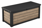 Keter Eastwood 150 Gallon Durable Resin Outdoor Deck Box Storage Organization, Ashwood