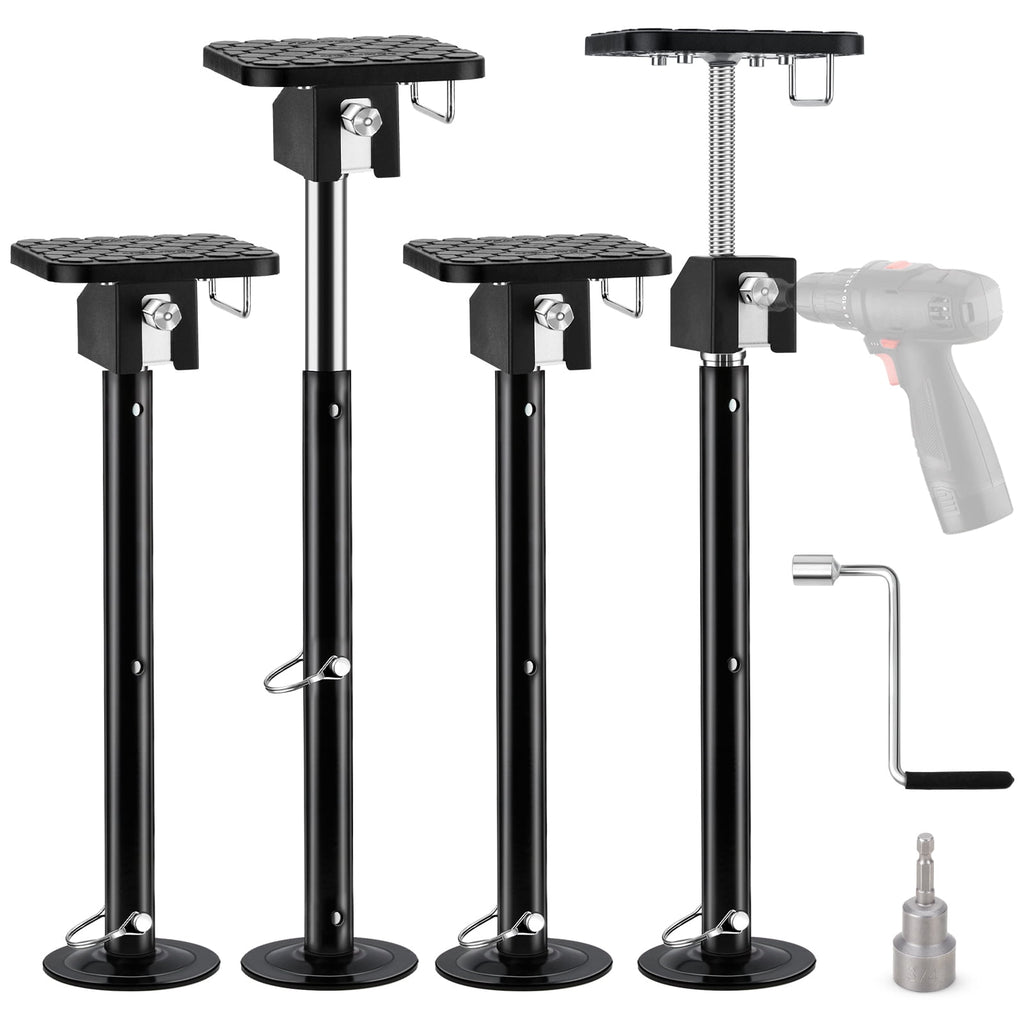 Kohree 4 Pack RV Slide Out Support Jacks with a Flat Top Support Block,Total up to 20,000lb Adjust from 20"-49",Heavy Duty Stabilizer Jacks for