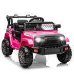Ktaxon 12V Kids Electric Ride on Car, Battery Powered Ride on Toys Truck with Remote Control, Electric Car for Kids w/Bluetooth & Lights, Pink