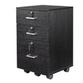 Ktaxon 3-Drawer Rolling Wood File Cabinet with Lock, Portable Vertical Mobile Wooden Storage Filing Cabinet for Home Office,Black