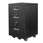 Ktaxon 3-Drawer Rolling Wood File Cabinet with Lock, Portable Vertical Mobile Wooden Storage Filing Cabinet for Home Office,Black