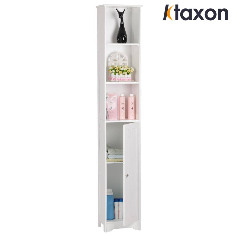 Ktaxon 67" H Bathroom Cabinet 5-Tier, Slim Narrow Storage Tower for Living Room, Kitchen, White