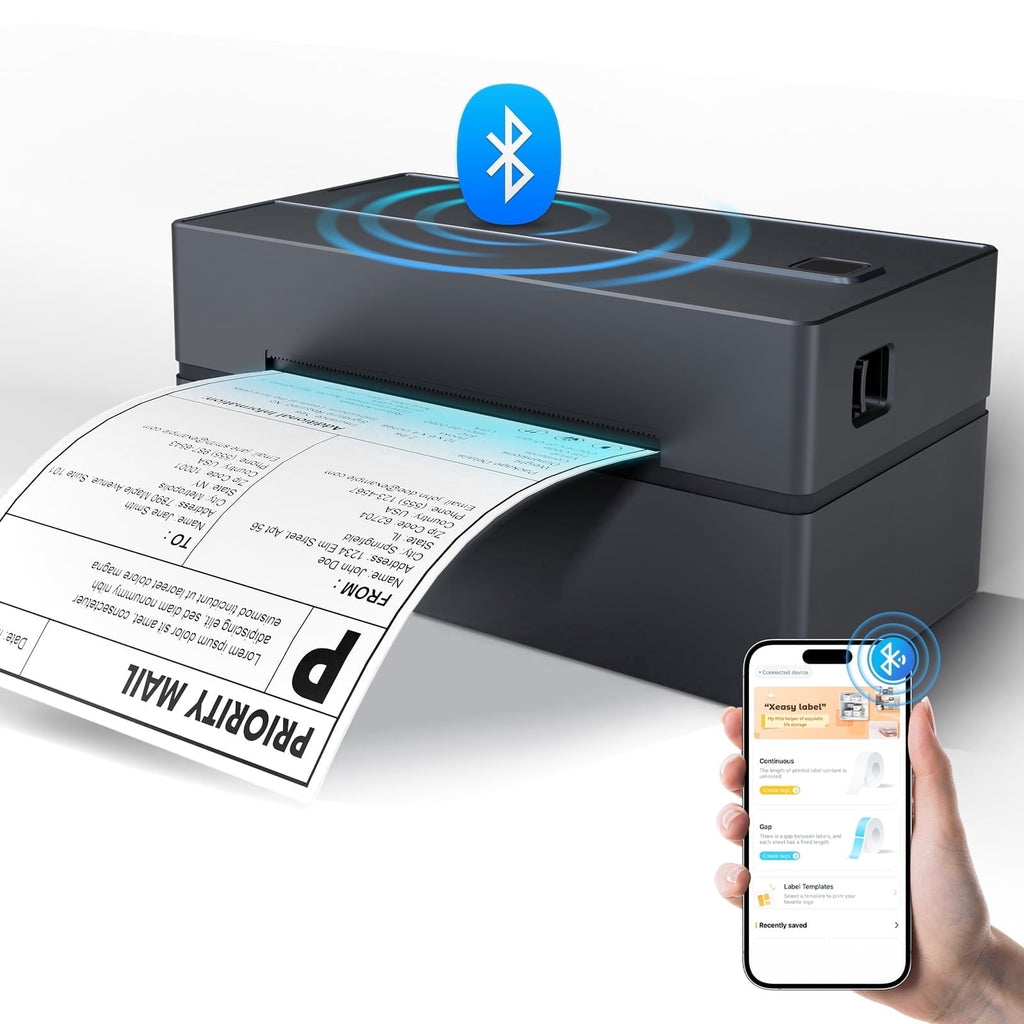 Label Printer Bluetooth 4x6 Thermal Wireless Shipping Label Maker for Packages, Compatible with Windows, iOS & Android, Ideal for Business & Home