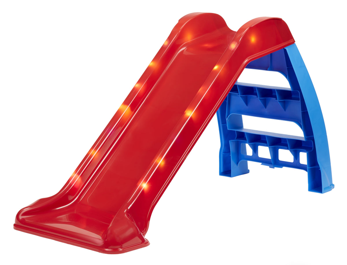 Little Tikes Light up First Slide Indoor Outdoor Playground Slide, Folding Easy Storage, Red, Blue, Kids Toddlers Boys Girls, 18 Months to 6 Years