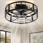 Lokivas 20in Flush Mount Ceiling Fans with Light, Quiet DC Motor, 6 Speeds & Remote Control