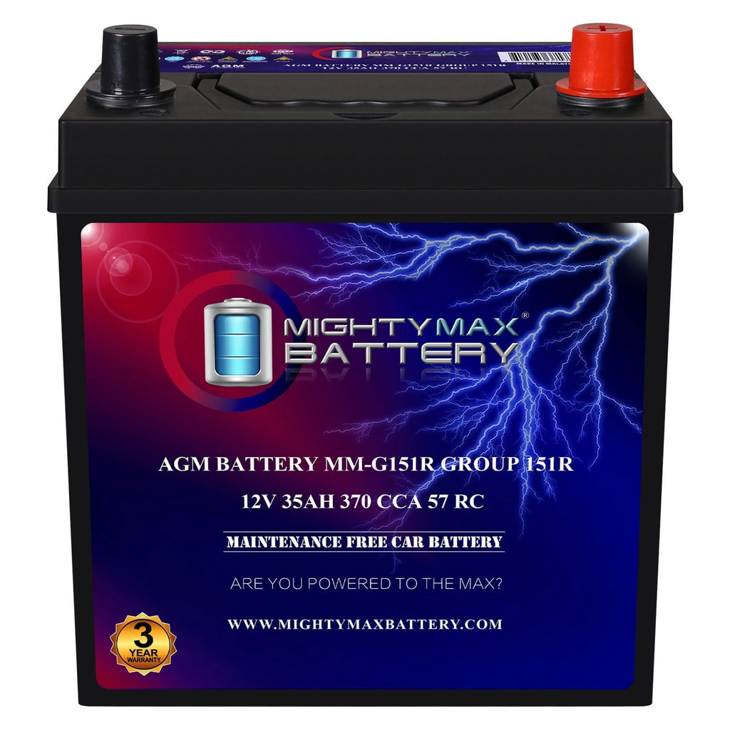 MM-G151R Start and Stop Car BCI Group Size 151R 12V 35Ah, 57RC, 370 CCA Rechargeable AGM Car Battery