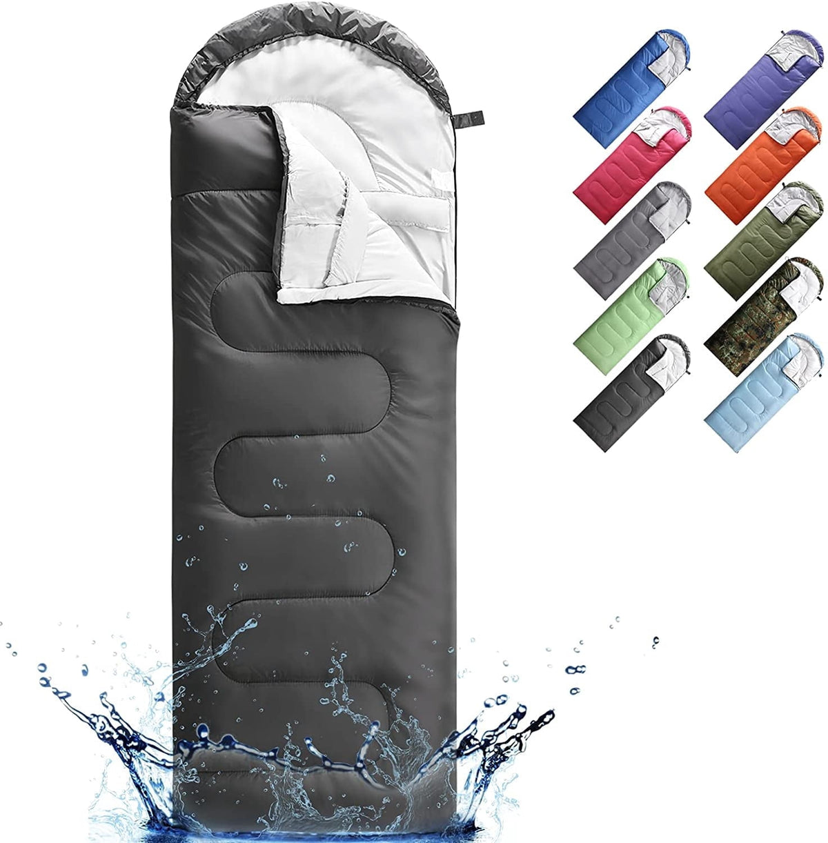FAIRYLAND 0 ºC Sleeping Bags, Compression Sack Portable and Lightweight for Camping, Dark Gray