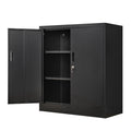 Metal Storage Cabinet, Locking Storage Cabinet with Adjustable Shelves, 36.2" H Steel Cabinet for Garage, Home, Office, Utility Room-Black