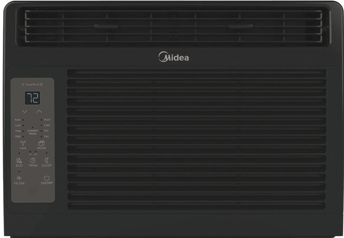 Midea Window Air Conditioner, 5000 BTU, 150 Sq Ft Coverage, Remote Control, Black