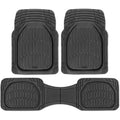 MotorTrend 3-Piece Deep Dish Rubber Floor Mat - Made for Chevy, Ford, Dodge, GMC, Honda, Hyundai, Jeep, Kia, Nissan, Toyota, Volkswagen Vehicles